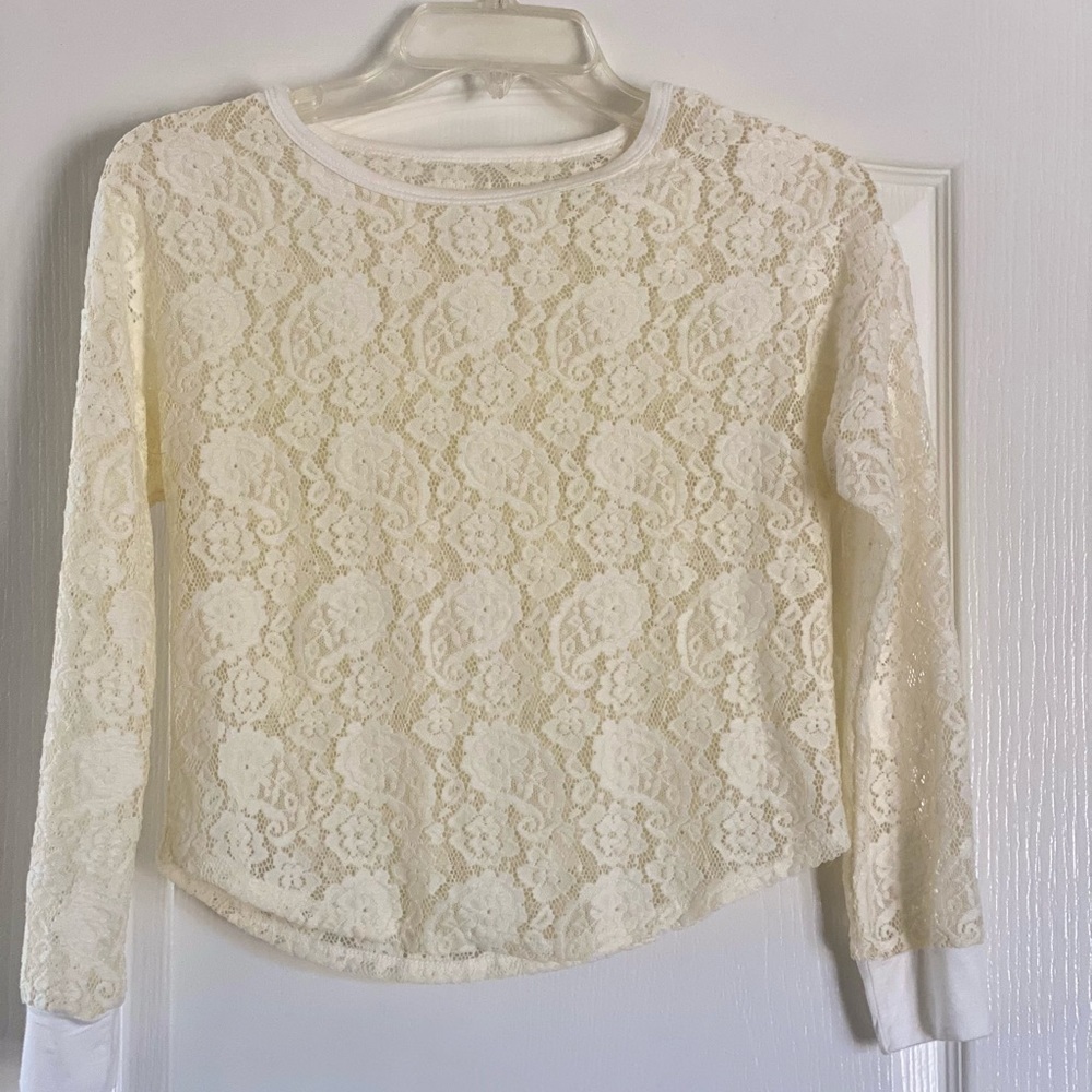 Girls Lace Long Sleeve Top